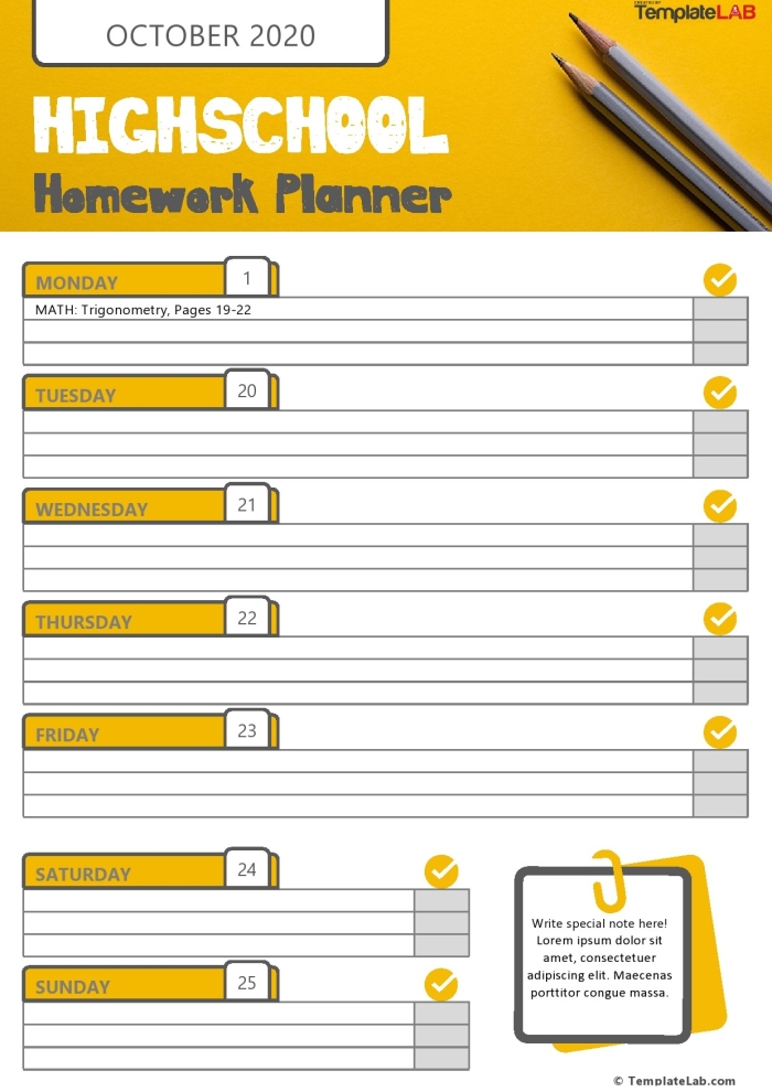 Printable Algebra Homework Planner for Second Grade Students 17 Colorful second grade algebra homework planner worksheet for elementary students