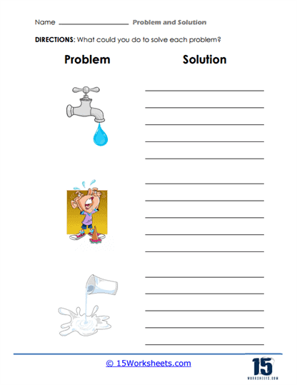 Third grade reading comprehension worksheet focused on identifying problems and solutions within geography texts