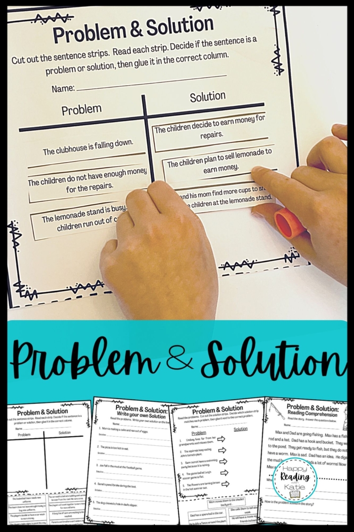 Finding Problems and Solutions Using Who What When Where Why and How Question Words Third grade worksheet showing question words activity for identifying story problems and solutions in history passages