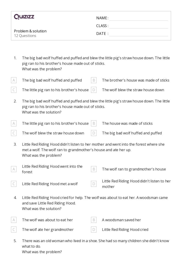 Reading Comprehension Problem and Solution 2 Worksheet for 3rd Grade Page 14 Third grade reading comprehension worksheet focused on identifying problem and solution in text