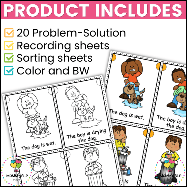 Third grade students practicing problem and solution reading comprehension with geography-themed worksheet exercise eight