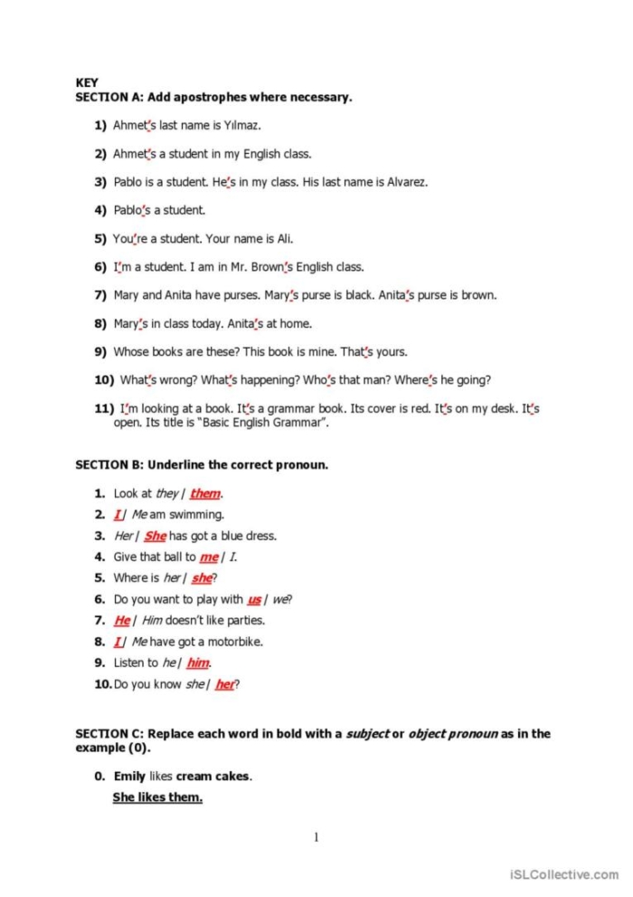 Practice exercise for identifying and fixing incorrect pronoun usage in sentences Sixth grade grammar worksheet showing sentences with pronoun errors for students to correct and rewrite