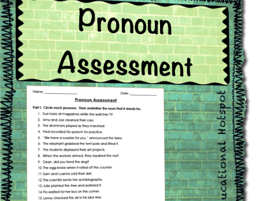 Pronoun Matching Assessment for Pre-K Students Worksheet for assessing pronoun matching skills in young learners
