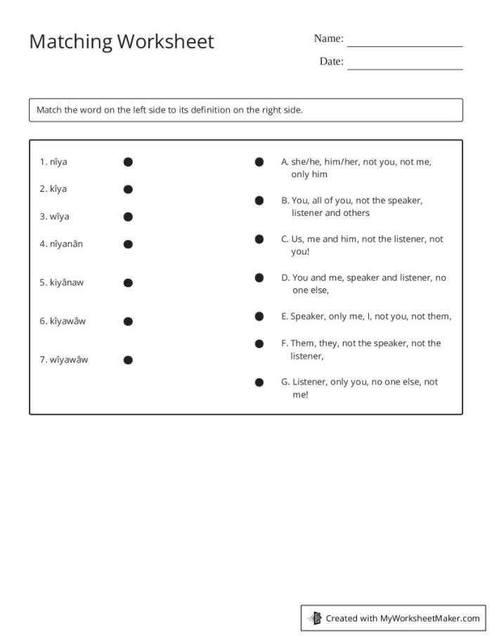 Interactive worksheet for young learners to practice pronoun usage and improve their understanding. Colorful pronoun matching assessment worksheet designed for Pre-K students to enhance their grammar skills.