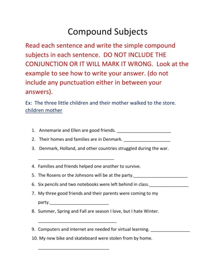 Pronouns in Compound Subjects and Objects: I vs. Me practice worksheet for Spanish students Worksheet focusing on the use of I and me in compound subjects and objects for sixth graders