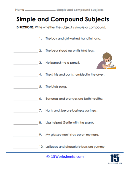 Pronouns in Compound Subjects and Objects: I vs. Me worksheet for grade six students Worksheet for practicing the use of I and me in compound subjects and objects for sixth graders