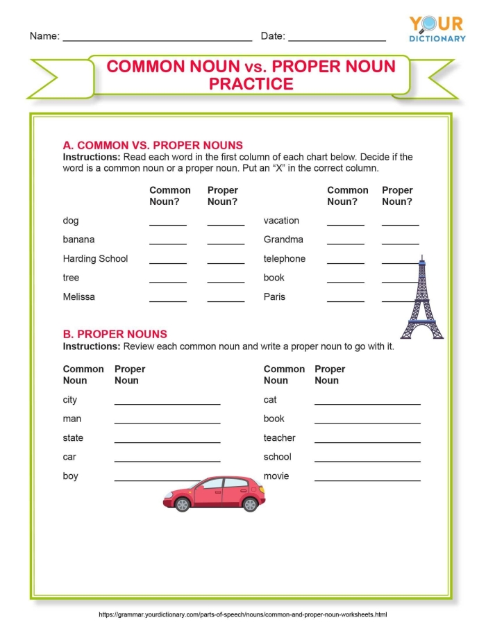 Nouns Make It Proper Worksheet for Third Grade Number 14 Third grade worksheet about identifying and writing proper nouns for common nouns