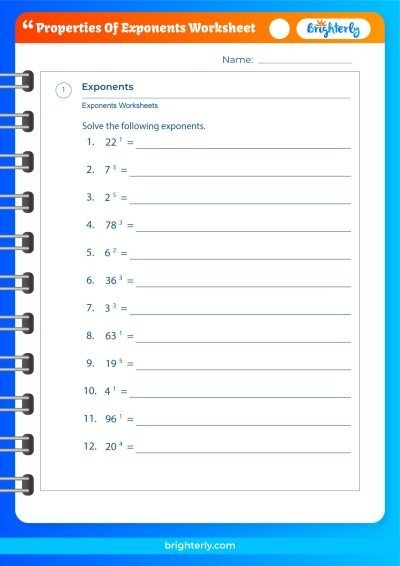 Eighth Grade math worksheet featuring a fun properties of exponents puzzle Properties of Exponents Puzzle worksheet for eighth graders engaging in math activities