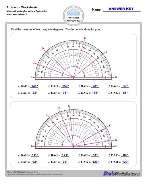 Protractor Practice worksheet designed for fourth graders to enhance measurement skills