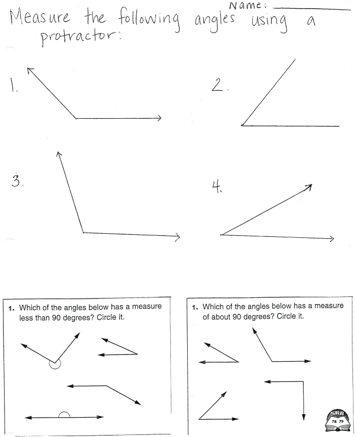 Protractor Practice worksheet for fourth-grade students to enhance their measurement skills