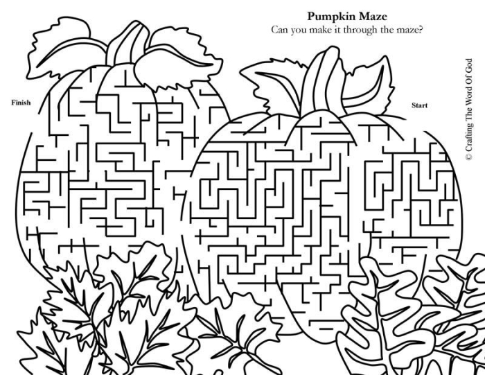Pumpkin maze worksheet designed for Pre-K students to enhance their grammar skills during fall
