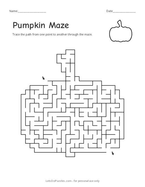 Colorful pumpkin maze worksheet for Pre-K students to enjoy in fall