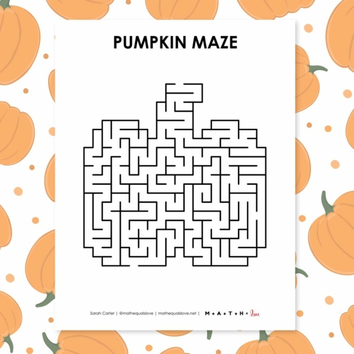Fun pumpkin maze worksheet for Pre-K students to enhance their problem-solving skills.