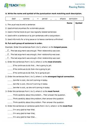 Punctuation Practice: More Matching Exercise for Grade 4 Students Punctuation matching worksheet for fourth graders to enhance their punctuation skills