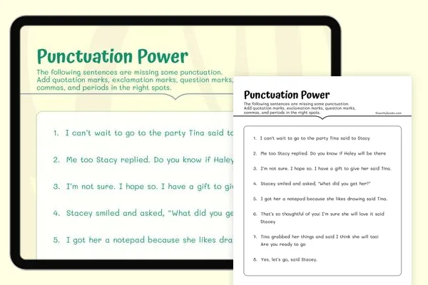 Punctuation Power Geography Worksheet 19 for Elementary Students Fifth grade geography worksheet showing punctuation practice exercises with commas and ending punctuation marks