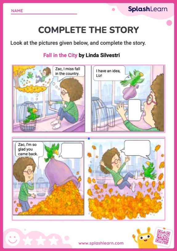Earth and Space Science worksheet for Second Grade Puppy story comprehension worksheet for second graders, encouraging creative thinking about what happens next. Story Comprehension: What Happens Next? worksheet for Earth and Space Science.