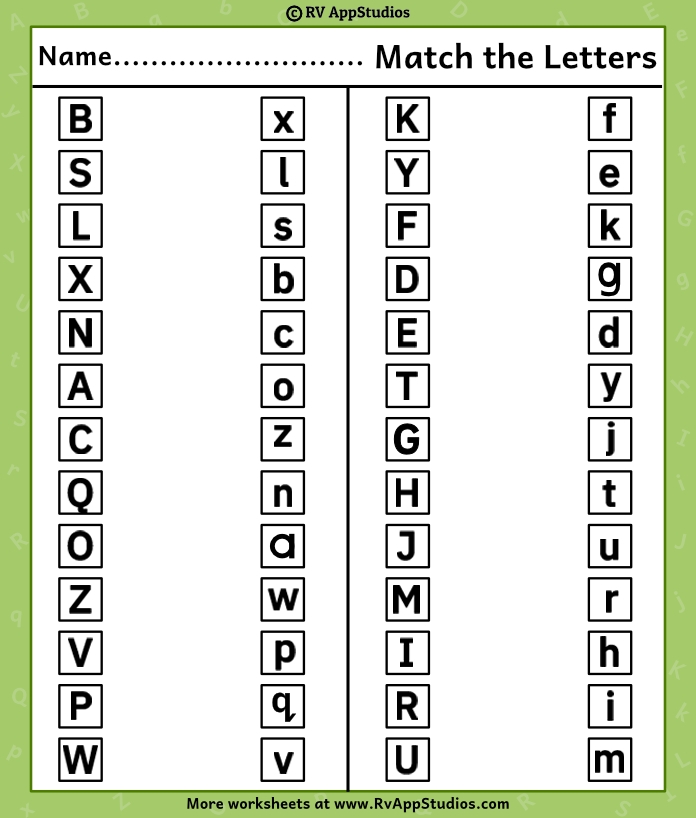 Worksheet featuring a puzzle theme for matching uppercase and lowercase letters