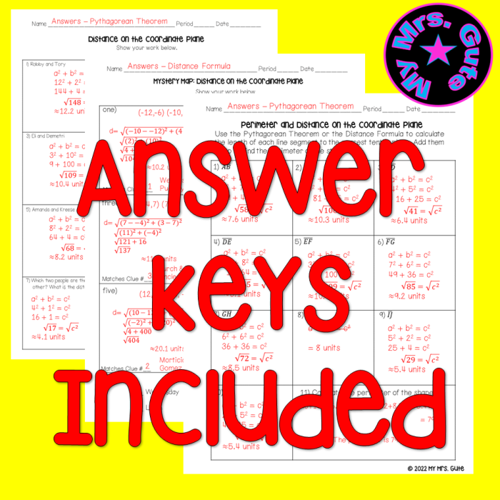 Eighth grade student using the Pythagorean theorem to calculate distance between two points plotted on a coordinate grid