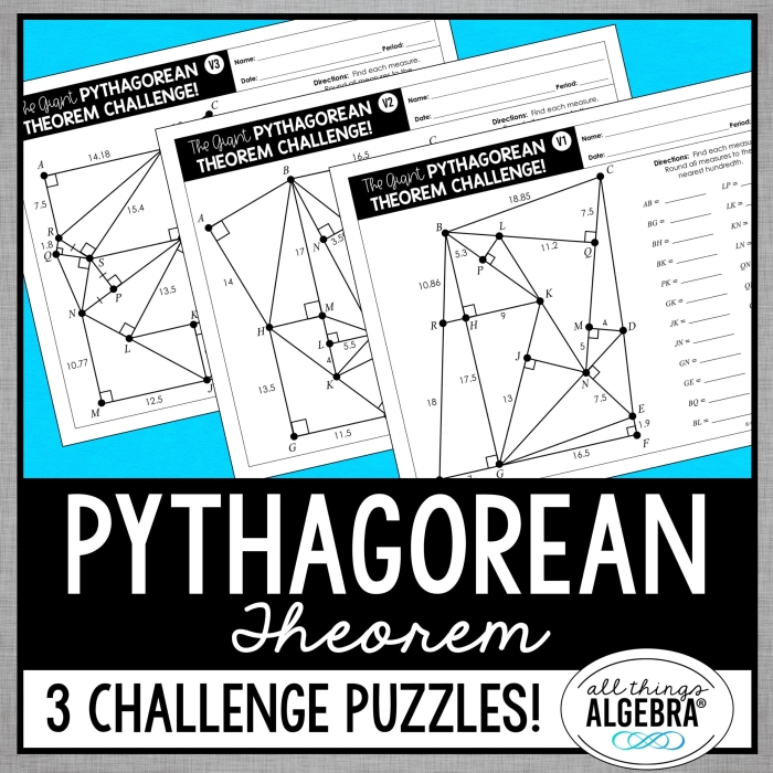 Proving the Pythagorean Theorem Worksheet Number 10 Eighth grade geometry worksheet featuring a step by step proof of the Pythagorean theorem