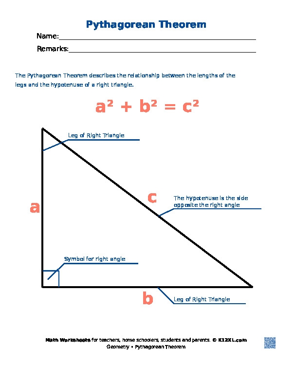Students working on a worksheet to find missing hypotenuse lengths using the Pythagorean theorem