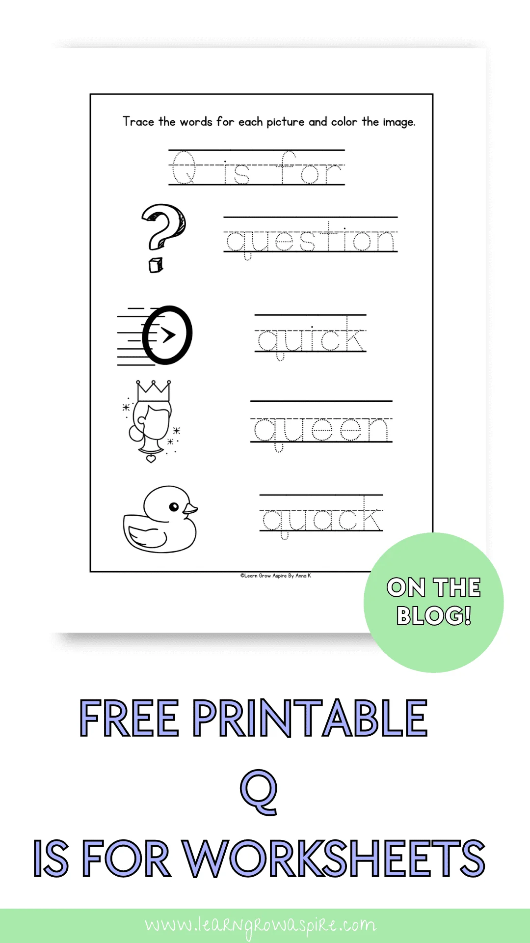Engaging Q Is For... worksheet for early readers in Pre-K Worksheet for preschoolers focusing on the letter Q with fun coloring activities
