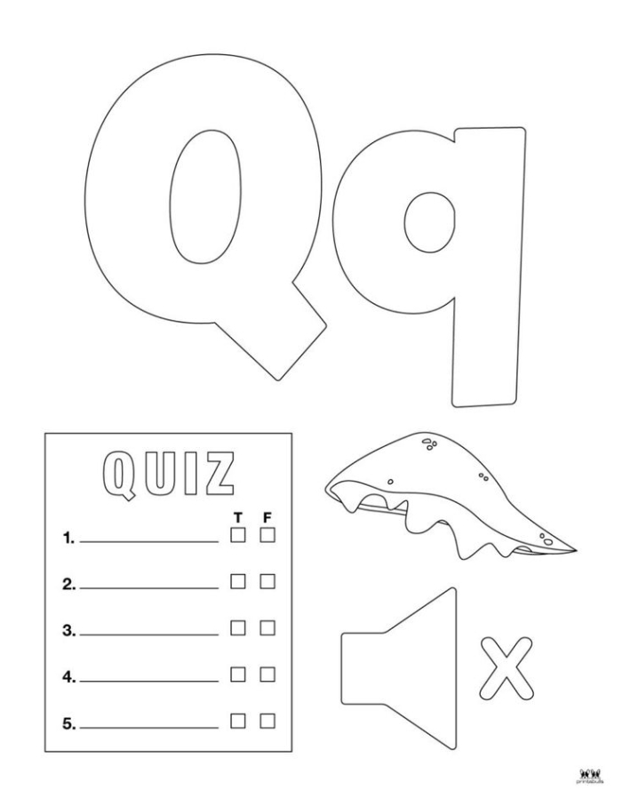 Reading worksheet for Pre-K Colorful Q Is For... worksheet designed for preschoolers to learn the letter Q sounds. Engaging activity for young learners to enhance their reading skills while having fun.