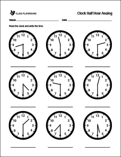 Quarter hour practice worksheet for second graders focusing on telling time