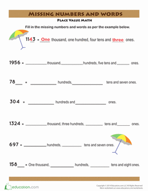 First grade worksheet showing Quincy's Place Value exercise where students identify tens and ones for two-digit numbers