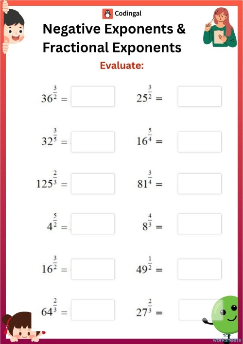 Eighth grade math worksheet focusing on solving division expressions using the Quotient of Powers Property