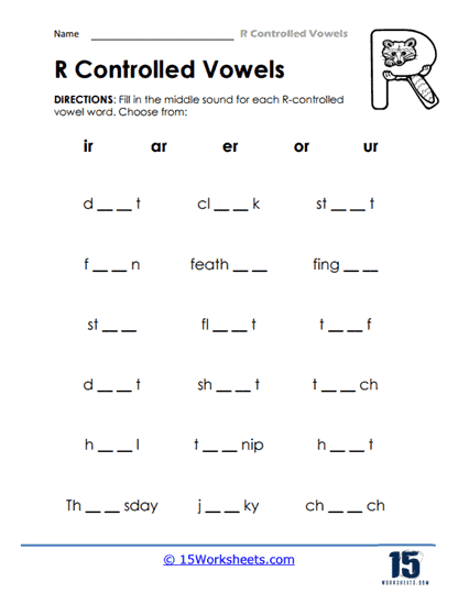 Second grade students practice identifying and sorting multisyllabic R-controlled vowel words in this phonics worksheet