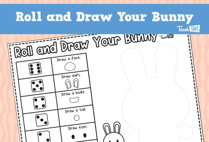 Image title: Exciting bunny drawing race game for third grade phonics fun ALT text: Engaged third graders participating in the Race to Draw the Bunny! worksheet during an Easter-themed phonics lesson