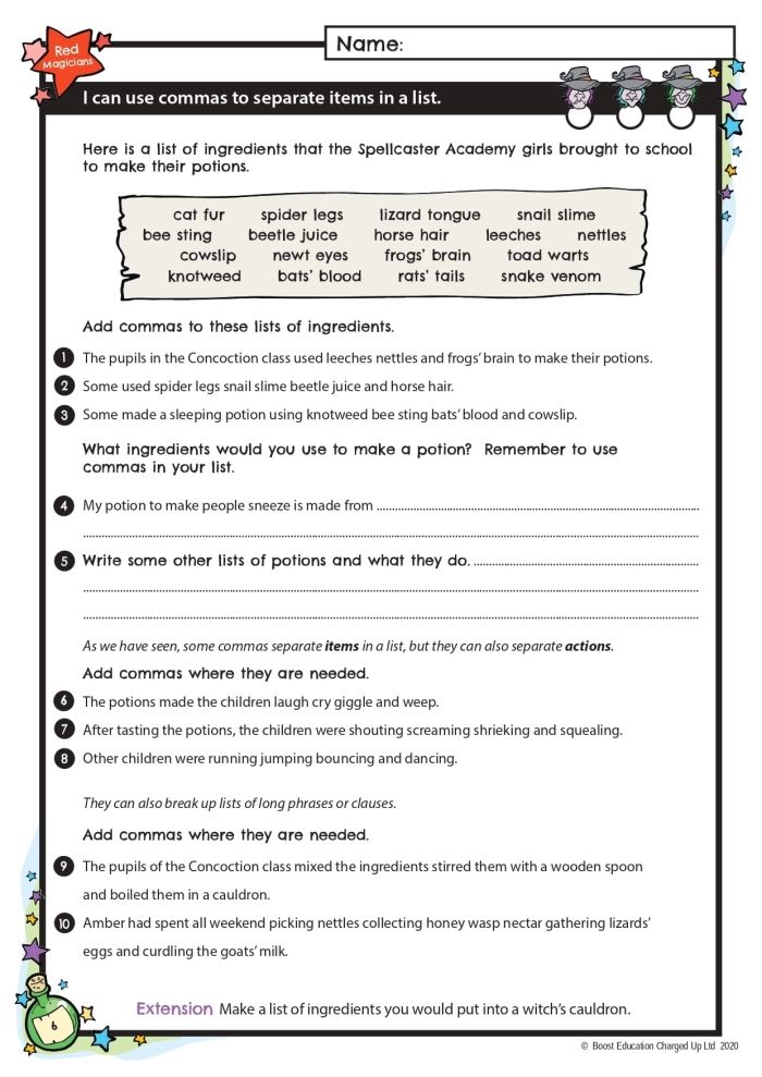 Eighth grade students completing a reading comprehension worksheet based on The Railway Children novel excerpt with comprehension questions