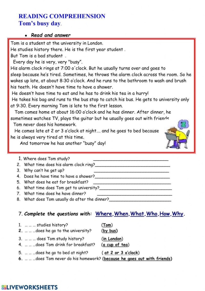 Eighth grade reading comprehension worksheet featuring an adapted literary excerpt from The Railway Children