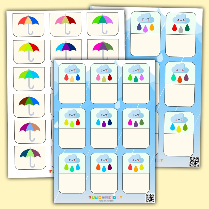 Engaging rain-themed worksheet to help kids find joy in counting during rainstorms Rain Count worksheet for Pre-K children to practice counting on rainy days