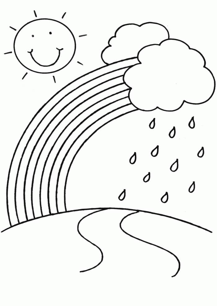 Rainbow Coloring Page Worksheet Image 25 Pre-K worksheet featuring a rainbow coloring page to help students learn color order and simple science