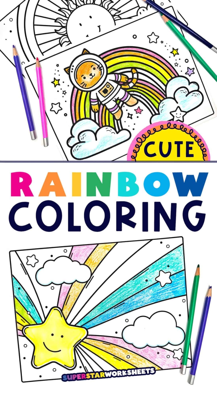 Rainbow Coloring Activity for Pre-K Learners to Practice Color Sequencing A child coloring a rainbow with colored pencils while learning the order of rainbow colors