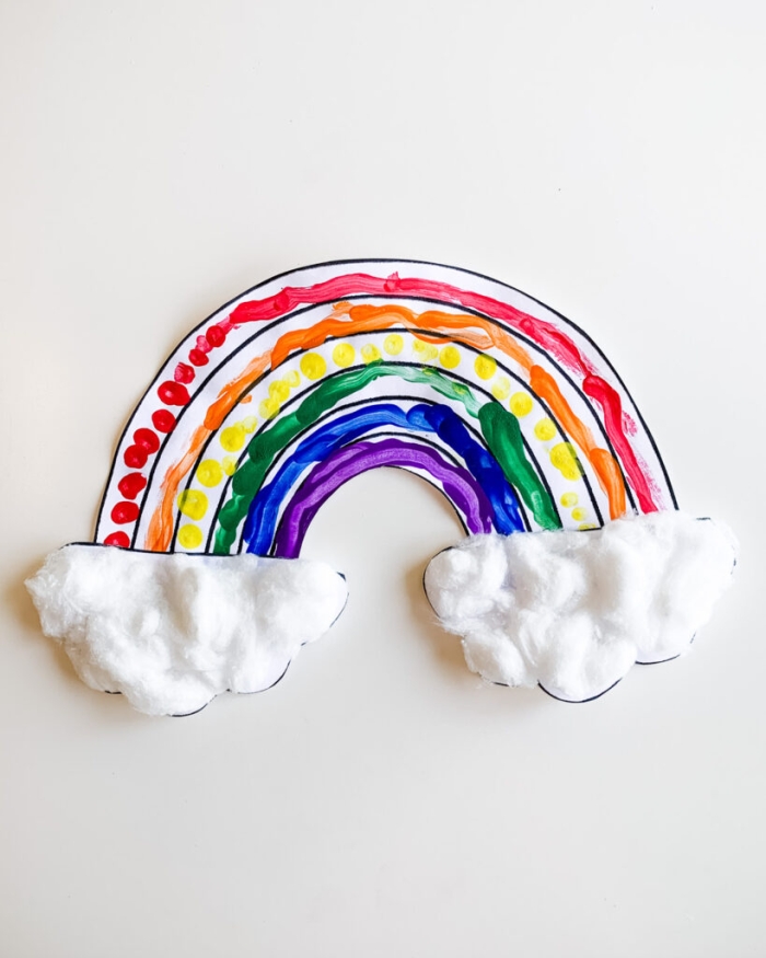 Rainbow Color Order Learning Activity for Preschool Worksheet 23 A child's rainbow coloring page showing seven color bands in order from red to violet with a simple outline design for pre-K learners