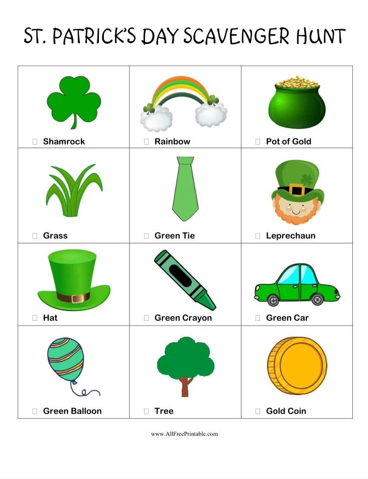 Over the Rainbow counting game worksheet showing a green-themed number matching challenge for second grade students A colorful rainbow with green shamrocks and numbered pots of gold for children to count and match during a St. Patrick's Day math activity