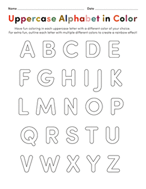 Colorful worksheet featuring kids practicing lowercase letters with rainbow designs