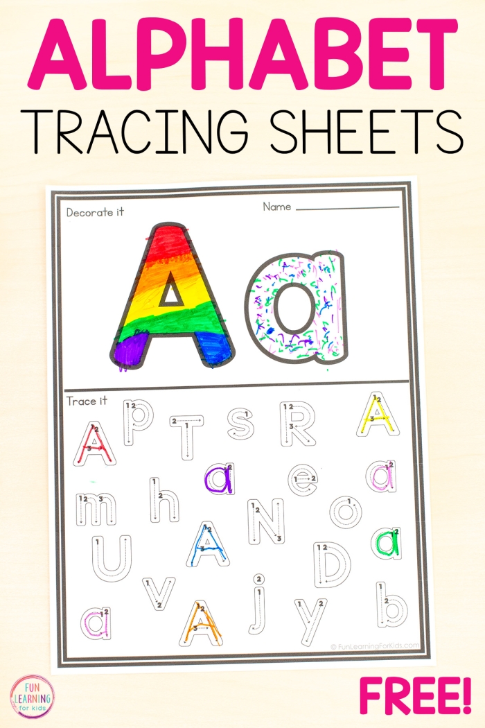 Rainbow Letters! Practice Writing Uppercase Letters worksheet for Pre-K