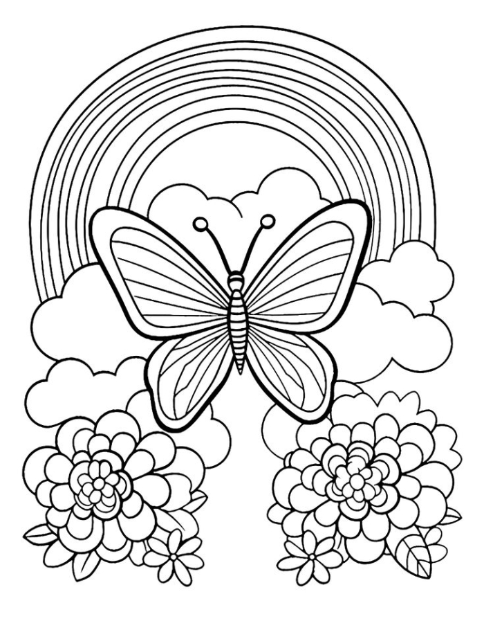 Rainbow Coloring Page Worksheet 22 Pre-K rainbow coloring page worksheet for teaching color order and science