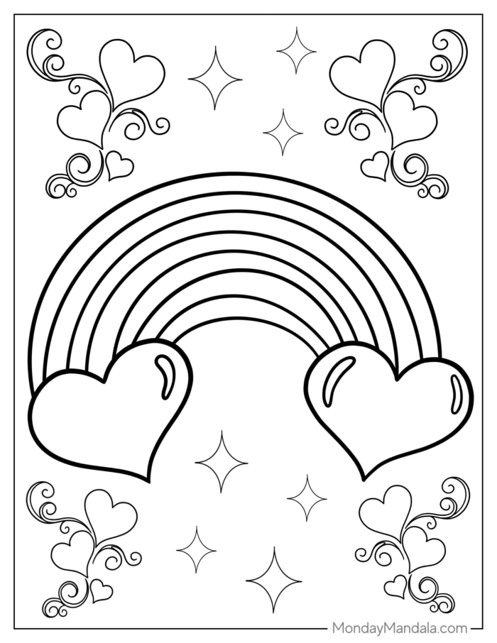 Rainbow Coloring Worksheet for Pre-K Science Practice 20 Pre-K rainbow coloring page worksheet for teaching science and color order