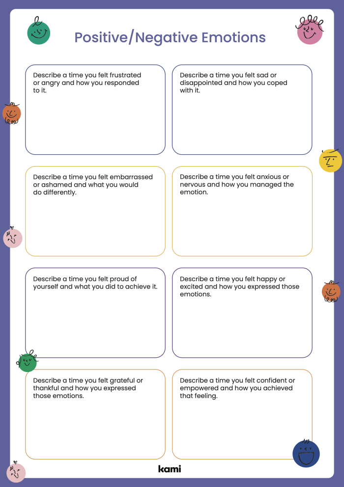 Range of Emotions worksheet designed for kindergarten students to explore feelings and mindfulness. A colorful resource for teaching emotional awareness and vocabulary.