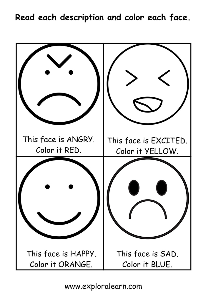 Range of Emotions worksheet designed for kindergarten students to explore feelings and mindfulness. Engaging resource for teaching young children about emotional recognition and management.
