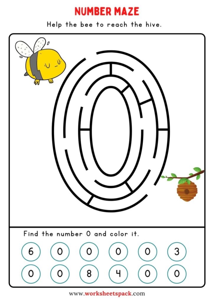 Kindergarten student counting from 1 to 20 to help the prince navigate the Rapunzel number maze worksheet