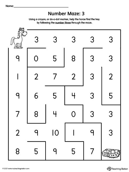 Kindergarten student following a number path from 1 to 20 to help the prince reach Rapunzel in this educational worksheet