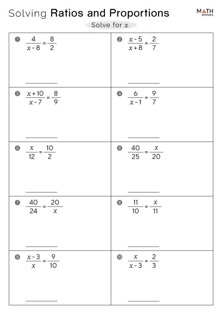 Sixth grade students comparing ratios to determine if they form proportions on a practice worksheet