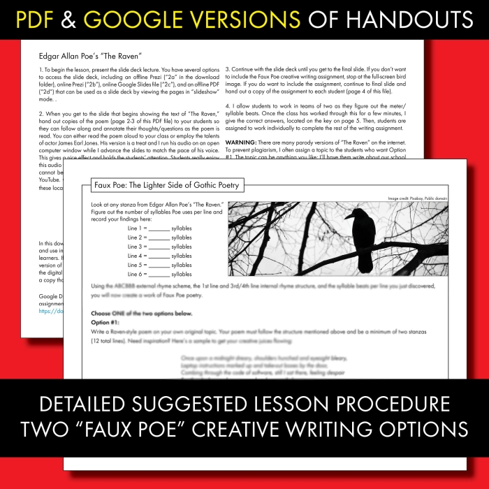The Raven Halloween Reading Comprehension Exercise 23 for Elementary Math Practice Fifth grade students reading The Raven by Edgar Allan Poe with Halloween vocabulary worksheet activities for mixed operations