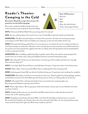 Fourth grade students practicing a reader’s theater script about the life and legacy of Martin Luther King Jr