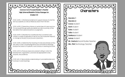 Illustration of students engaging in a Readers’ Theater activity about Martin Luther King, Jr.